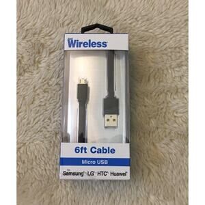Just Wireless 6ft Flat TPU Micro USB to USB-A Cable - Black